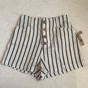 NWT Garage Striped Linen Shorts